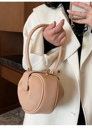 Bolso de mano con bola redonda para mujer, bolso de bolos de diseñador de marca, Mini bolsos de hombro de cuero PU, bolso de lujo para mujer, bolso para axila a la moda