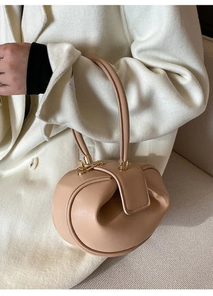 Bolso de mano con bola redonda para mujer, bolso de bolos de diseñador de marca, Mini bolsos de hombro de cuero PU, bolso de lujo para mujer, bolso para axila a la moda