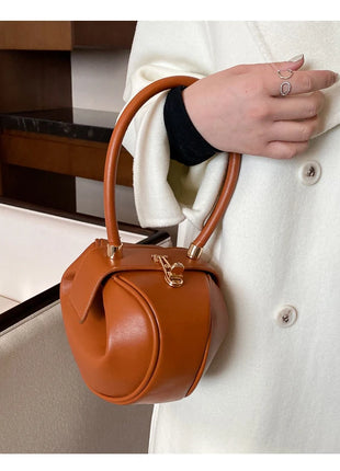 Bolso de mano con bola redonda para mujer, bolso de bolos de diseñador de marca, Mini bolsos de hombro de cuero PU, bolso de lujo para mujer, bolso para axila a la moda