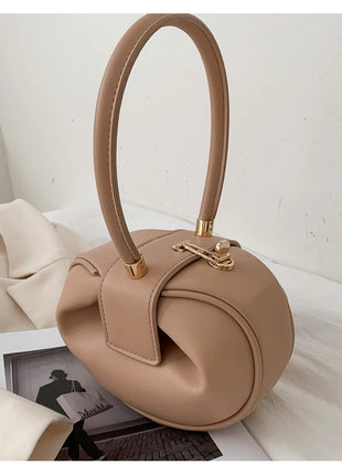 Bolso de mano con bola redonda para mujer, bolso de bolos de diseñador de marca, Mini bolsos de hombro de cuero PU, bolso de lujo para mujer, bolso para axila a la moda