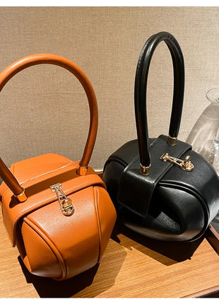 Bolso de mano con bola redonda para mujer, bolso de bolos de diseñador de marca, Mini bolsos de hombro de cuero PU, bolso de lujo para mujer, bolso para axila a la moda