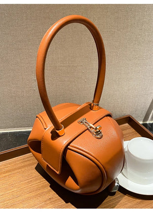 Bolso de mano con bola redonda para mujer, bolso de bolos de diseñador de marca, Mini bolsos de hombro de cuero PU, bolso de lujo para mujer, bolso para axila a la moda