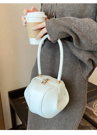 Bolso de mano con bola redonda para mujer, bolso de bolos de diseñador de marca, Mini bolsos de hombro de cuero PU, bolso de lujo para mujer, bolso para axila a la moda