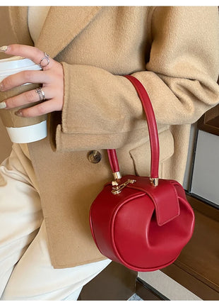 Bolso de mano con bola redonda para mujer, bolso de bolos de diseñador de marca, Mini bolsos de hombro de cuero PU, bolso de lujo para mujer, bolso para axila a la moda