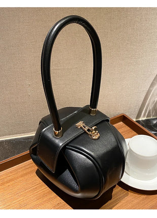 Bolso de mano con bola redonda para mujer, bolso de bolos de diseñador de marca, Mini bolsos de hombro de cuero PU, bolso de lujo para mujer, bolso para axila a la moda