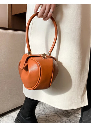 Bolso de mano con bola redonda para mujer, bolso de bolos de diseñador de marca, Mini bolsos de hombro de cuero PU, bolso de lujo para mujer, bolso para axila a la moda