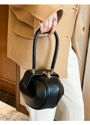 Bolso de mano con bola redonda para mujer, bolso de bolos de diseñador de marca, Mini bolsos de hombro de cuero PU, bolso de lujo para mujer, bolso para axila a la moda