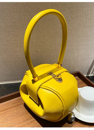 Bolso de mano con bola redonda para mujer, bolso de bolos de diseñador de marca, Mini bolsos de hombro de cuero PU, bolso de lujo para mujer, bolso para axila a la moda