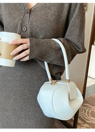 Bolso de mano con bola redonda para mujer, bolso de bolos de diseñador de marca, Mini bolsos de hombro de cuero PU, bolso de lujo para mujer, bolso para axila a la moda