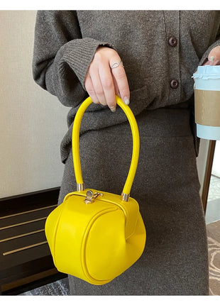 Bolso de mano con bola redonda para mujer, bolso de bolos de diseñador de marca, Mini bolsos de hombro de cuero PU, bolso de lujo para mujer, bolso para axila a la moda