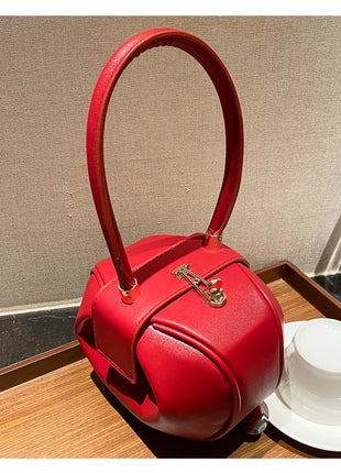 Bolso de mano con bola redonda para mujer, bolso de bolos de diseñador de marca, Mini bolsos de hombro de cuero PU, bolso de lujo para mujer, bolso para axila a la moda