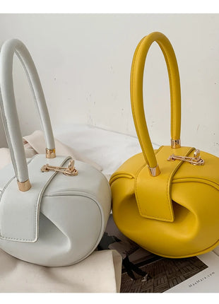 Bolso de mano con bola redonda para mujer, bolso de bolos de diseñador de marca, Mini bolsos de hombro de cuero PU, bolso de lujo para mujer, bolso para axila a la moda