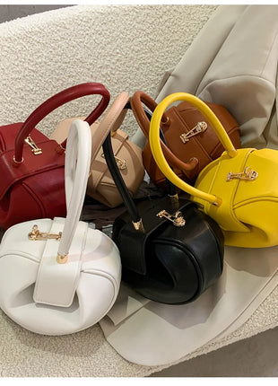 Bolso de mano con bola redonda para mujer, bolso de bolos de diseñador de marca, Mini bolsos de hombro de cuero PU, bolso de lujo para mujer, bolso para axila a la moda