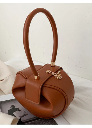 Bolso de mano con bola redonda para mujer, bolso de bolos de diseñador de marca, Mini bolsos de hombro de cuero PU, bolso de lujo para mujer, bolso para axila a la moda