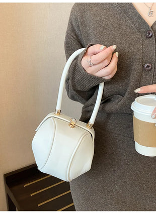 Bolso de mano con bola redonda para mujer, bolso de bolos de diseñador de marca, Mini bolsos de hombro de cuero PU, bolso de lujo para mujer, bolso para axila a la moda