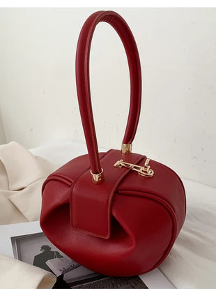 Bolso de mano con bola redonda para mujer, bolso de bolos de diseñador de marca, Mini bolsos de hombro de cuero PU, bolso de lujo para mujer, bolso para axila a la moda