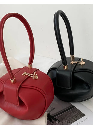 Bolso de mano con bola redonda para mujer, bolso de bolos de diseñador de marca, Mini bolsos de hombro de cuero PU, bolso de lujo para mujer, bolso para axila a la moda