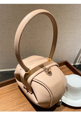 Bolso de mano con bola redonda para mujer, bolso de bolos de diseñador de marca, Mini bolsos de hombro de cuero PU, bolso de lujo para mujer, bolso para axila a la moda