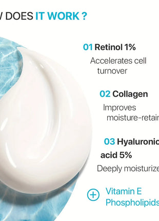 Crema hidratante facial con Retinol, crema hidratante antienvejecimiento para día y noche