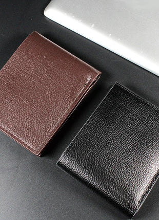 Cartera para hombre, billeteras de cuero genuino para hombre, producto Premium, billeteras de Cuero de vaca Real para hombre, Walet corto negro, Portefeuille Homme