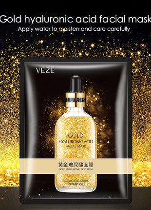 Mascarilla Facial de ácido hialurónico de oro de 24K, 10 Uds., reafirmante, hidratante, belleza, hoja para el cuidado de la piel, mascarilla Facial, cuidado Facial