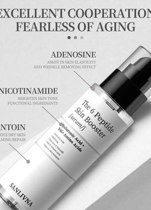 Suero de colágeno para la piel de 6 péptidos, suero facial hidratante de niacinamida y ácido hialurónico para todo tipo de piel, cuidado de la piel