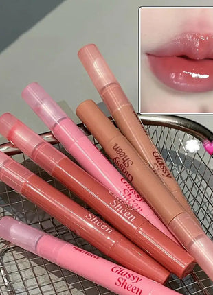 Brillo labial con vitamina E, suero labial hidratante y voluminizador, brillo labial con color, bálsamo labial humectante para labios brillantes, translúcidos y suaves.