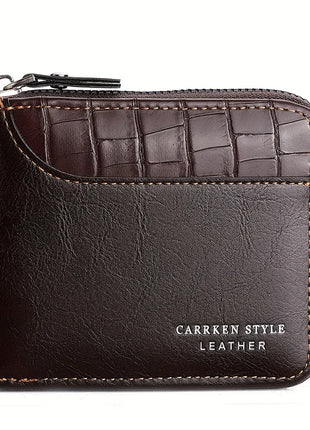 Cartera de cuero para hombre, monedero de lujo para hombre, tarjeteros con cremallera y bolsillo para monedas, billeteras Rfid, regalos para hombre, bolsa de dinero