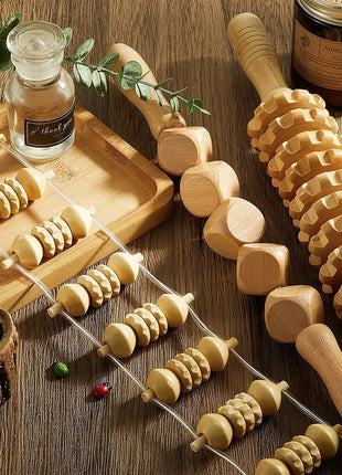 Herramientas de masaje de madera, masajeador de drenaje linfático de madera, herramientas anticelulíticas para dar forma al cuerpo para belleza, Gua Sha, alivio muscular dolorido