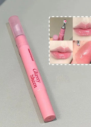 Brillo labial con vitamina E, suero labial hidratante y voluminizador, brillo labial con color, bálsamo labial humectante para labios brillantes, translúcidos y suaves.
