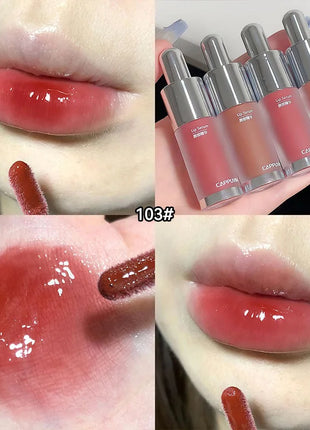 Brillo de labios para biberones Cappuvini: acabado de espejo hidratante, brillo de labios efecto vidrio para labios similares a la gelatina,