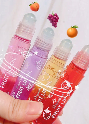 Aceite labial roll-on, brillo labial hidratante e hidratante, bálsamo labial nutritivo líquido para labios suaves y suaves, brillo duradero