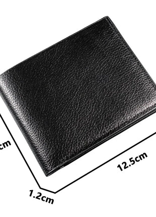 Cartera para hombre, billeteras de cuero genuino para hombre, producto Premium, billeteras de Cuero de vaca Real para hombre, Walet corto negro, Portefeuille Homme