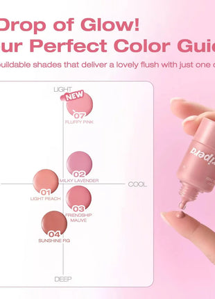 PERIPERA SYRUPY TOK CHEEK, Textura Líquida Hidratante, Ligera y No Pegajosa, Acabado Natural que se Fusiona con la Piel, K-Beauty, Maquillaje Coreano