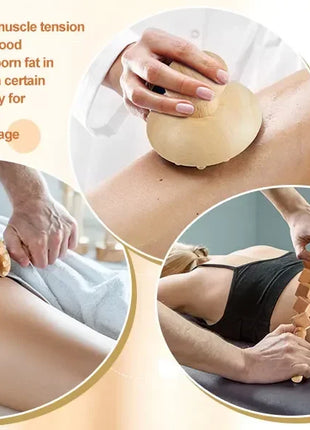 Herramientas de masaje de madera, masajeador de drenaje linfático de madera, herramientas anticelulíticas para dar forma al cuerpo para belleza, Gua Sha, alivio muscular dolorido