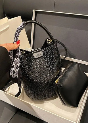 Bolso tipo cubo tejido a mano para mujer, Mini bolso tipo cubo con cadena, bandolera para mujer, bolso Hobo de verano