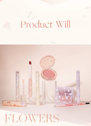 Set de belleza de 8 piezas con maquillaje de lápiz labial, corrector, sombra de ojos, cejas y rubor