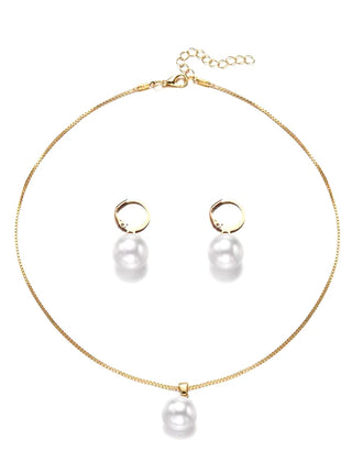 2 piezas de conjunto de joyería de perlas redondas, pendientes, colgantes, collares, conjunto de joyería de boda exquisita y de moda para mujer, regalos