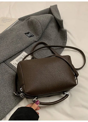 Nuevos bolsos cruzados de moda, bolso de cuero PU para mujer, bolso de mano Simple de alta calidad, bolso Boston Vintage, bolsos de hombro para mujer