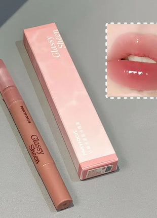Brillo labial con vitamina E, suero labial hidratante y voluminizador, brillo labial con color, bálsamo labial humectante para labios brillantes, translúcidos y suaves.