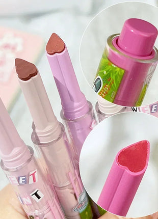 Lápiz labial hidratante, resistente al agua, esmalte de labios de gelatina, espejo de agua, brillo de labios en forma de corazón, taza antiadherente, cosmético coreano