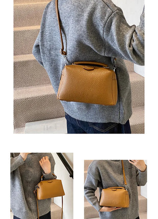 Nuevos bolsos cruzados de moda, bolso de cuero PU para mujer, bolso de mano Simple de alta calidad, bolso Boston Vintage, bolsos de hombro para mujer
