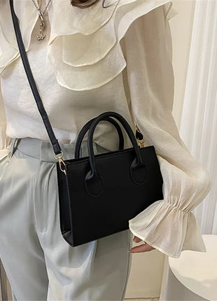 Elegante bolso negro con asas dobles, bolso cruzado elegante, bolso pequeño retro y elegante para mujeres y niñas, uso diario, trabajo, fiesta