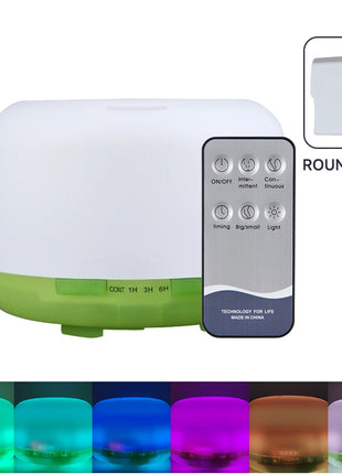 Difusor de aceites esenciales de 500ml, difusor silencioso de niebla aromática, difusor de aroma, humidificador de aire ultrasónico con Control remoto de grano de madera