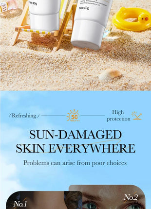 Crema de protección solar Facial SPF 50+, loción Solar protectora corporal de larga duración, no grasa, previene quemaduras solares, protección UV, bloqueador solar