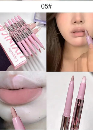 Delineador de labios desnudo con pincel de labios Cappuvini Maquillaje de labios de estilo coreano Lápiz labial mate de terciopelo de larga duración