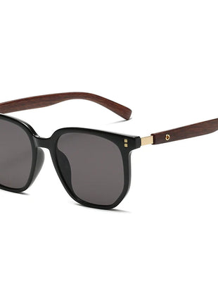 Gafas de sol clásicas de grano de madera para hombre y mujer, lentes de sol cuadradas de gran tamaño Retro, moda masculina y femenina, gafas de sol para conducir para vacaciones de verano