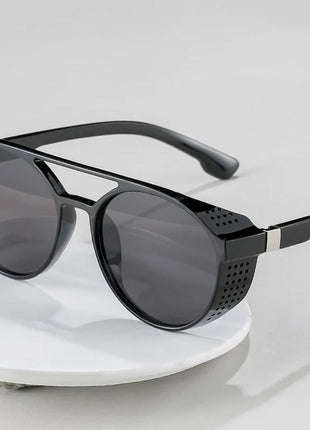 2024 gafas de sol clásicas de estilo Steampunk para hombres y mujeres, gafas de sol redondas Retro de diseñador de marca, gafas para pescar al aire libre UV400