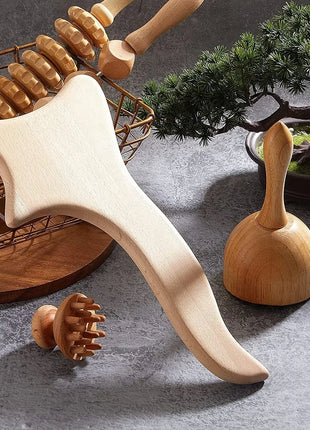 Herramientas de masaje de madera, masajeador de drenaje linfático de madera, herramientas anticelulíticas para dar forma al cuerpo para belleza, Gua Sha, alivio muscular dolorido