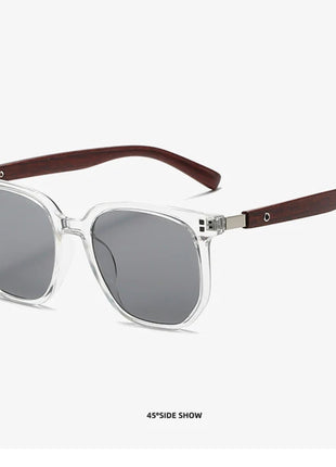 Gafas de sol clásicas de grano de madera para hombre y mujer, lentes de sol cuadradas de gran tamaño Retro, moda masculina y femenina, gafas de sol para conducir para vacaciones de verano
